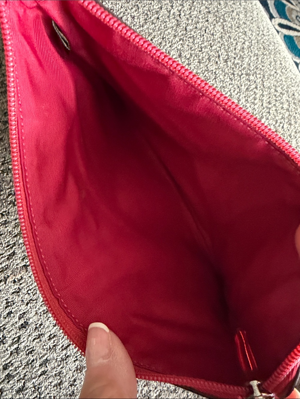 The Coach story bright Red zippered Clutch bag/ Travel Pouch - Picture 3 of 6